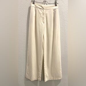Zara Cream High Waist Wide Leg Trousers Women’s Small Minimalist Dress Pants